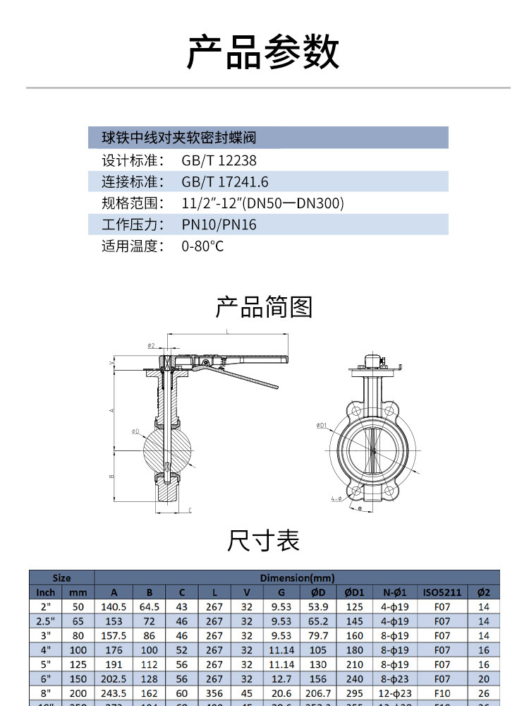 中线对夹软密封蝶阀